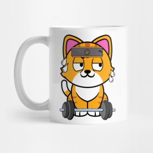 Cute orange cat is exercising Mug